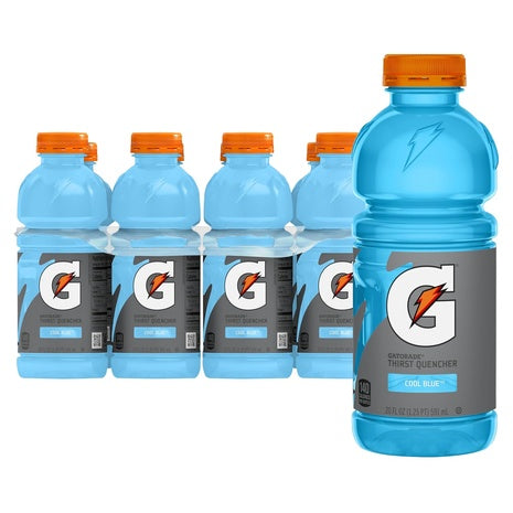 8 Bottles Gatorade Cool Blue Sports Drinks (20oz)