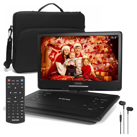 16.9'' Portable DVD Player W/ 14.1'' HD Swivel Screen, Headphones & Carrying Bag