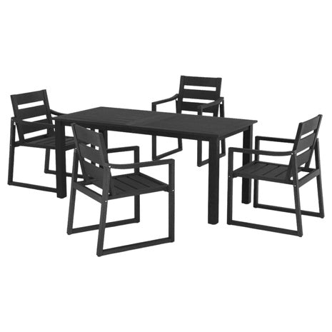 5-Piece LUE BONA Recycled Plastic HDPS Outdoor Dining Set