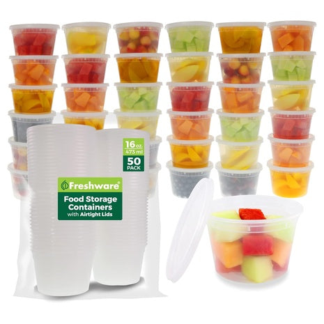 50 Freshware Food Storage Containers (16oz)