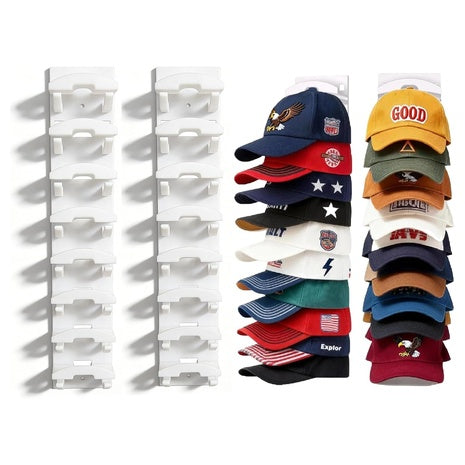 2-Pack Hat Organizer For Closet With 10 Storage Clips