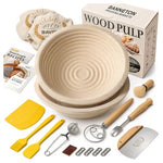 2-Pack 9" BAVIFY Wood Pulp Banneton Bread Proofing Baskets Set