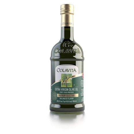 2 Glass Bottles Colavita Extra Virgin Olive Oil (25.5oz)