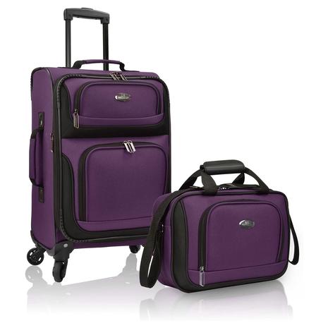 U.S. Traveler Rugged Fabric Expandable Carry-on Luggage Set