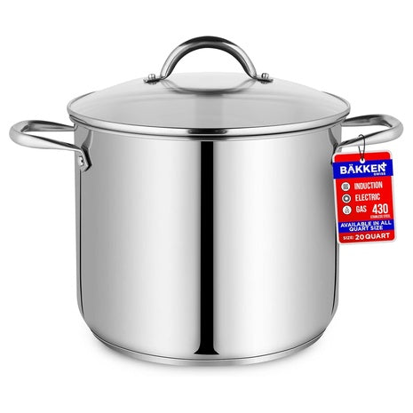 Stainless Steel Stockpot with Tempered Glass Lid