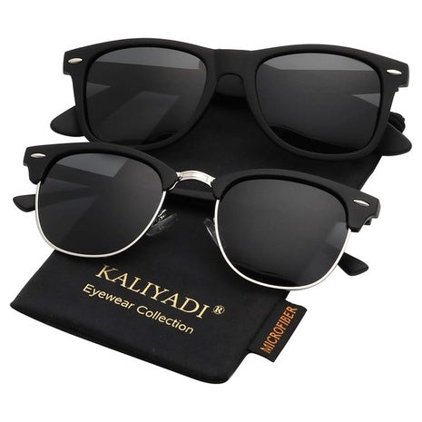 2-Pack Semi-Rimless Frame UV Blocking Polarized Sunglasses