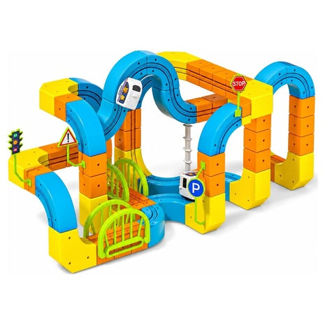 91 Piece Cube Track Electric Train Building Set