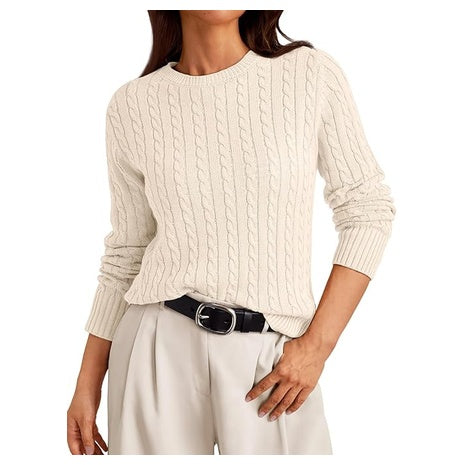 Women's Cableknit Pullover Sweater (14 Colors)