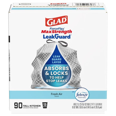 90 Glad ForceFlex MaxStrength 13-Gallon Trash Bags