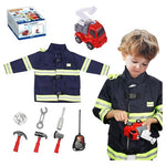 Kids Fire Chief Costume with DIY Fire Truck & Tools