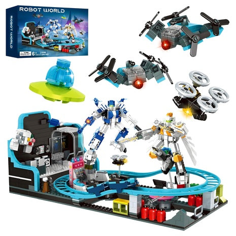 1,293 Piece Space Roller Coaster STEM Building Set