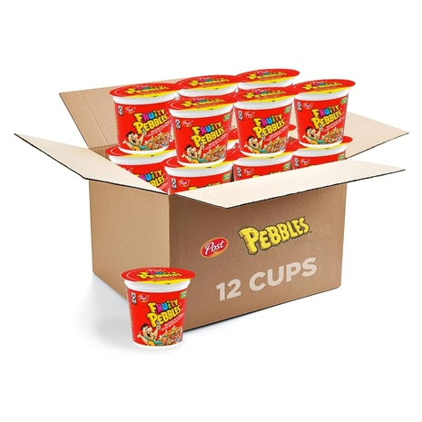 12 Fruity Pebbles Single Serve Cereal Cups (2oz)