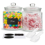 Set of 2 Glass Storage Jars with Lids