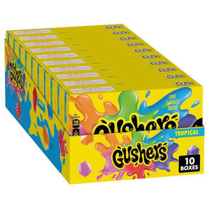 10 Boxes Gushers Tropical Movie Box Fruit Flavored Snacks