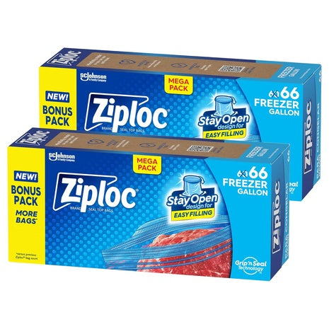 132 Ziploc Gallon Freezer Storage Bags