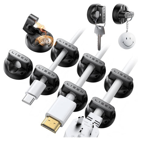 10 Lisen Magnetic And Adhesive Cable Holders