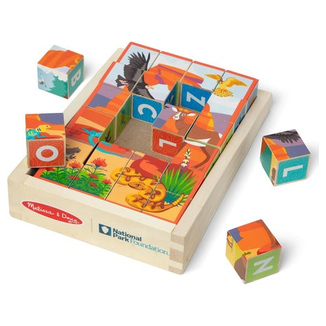 Melissa & Doug National Parks Alphabet & Animals 24-Piece Cube Puzzle