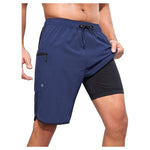 Men's 9" Swim Trunks W/ Compression Liner & Zipper Pockets (Various)