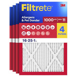 4-Pack Filtrete 1000 MPR Allergen Defense Air Filter (16" X 25" X 1")