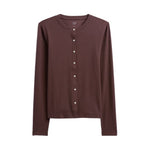 Women's Ribbed Button-Up Top