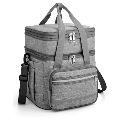 Double Deck Insulated Lunch Bag with Shoulder Strap