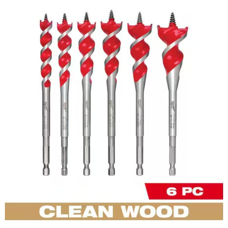 Milwaukee 6-Piece Auger Speed Feed Wood Bit Set