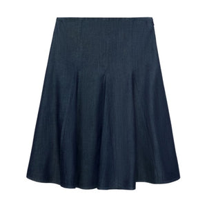 Pleated Denim Skirt