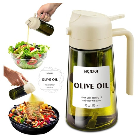 2-in-1 Glass Oil Sprayer & Dispenser