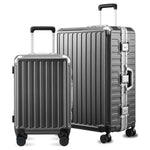 2-Piece Luggex Aluminum Frame Zipperless Polycarbonate Hard Shell Suitcase Set