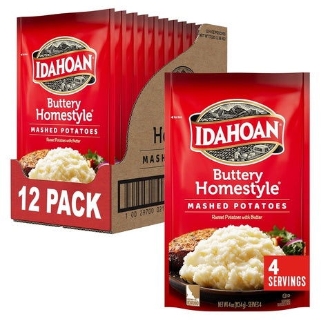 12-Pack Idahoan Buttery Homestyle Mashed Potatoes (OU-Dairy, 4 oz)