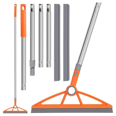 2-in-1 180 Deg. Rotating Air Broom W/ 2 Scraping Strips