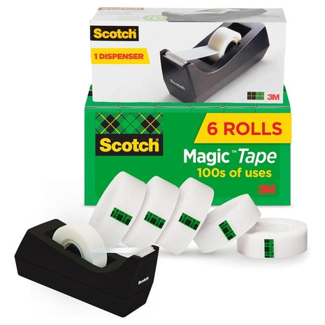 6-Pack Scotch Magic Tape Rolls With Desktop Dispenser