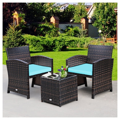 3 Piece Outdoor Wicker Furniture Set (3 Colors)