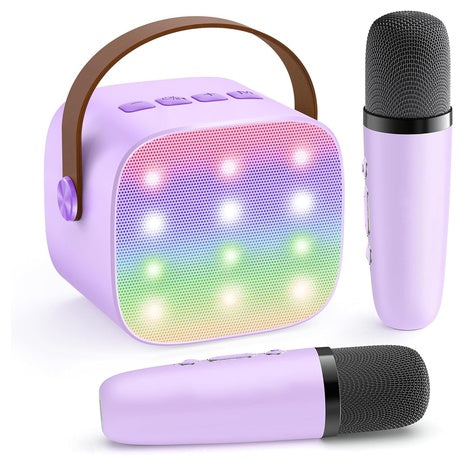 Kids' Portable Mini Speaker Karaoke Machine with 2 Wireless Microphones