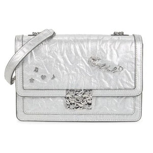 Karl Lagerfeld Paris Women's Corinne Graphic Pin Leather Shoulder Bag