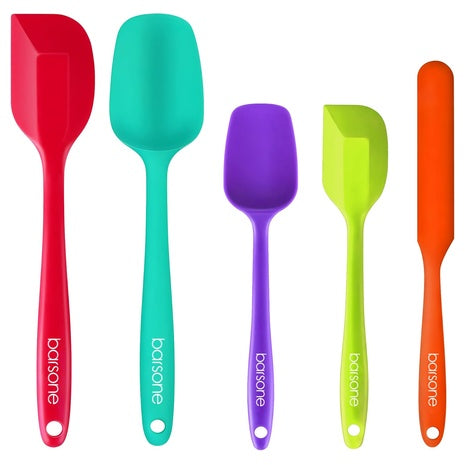 5-Piece Barsone Heat Resistant Food Grade Nonstick Silicone Spatula Set