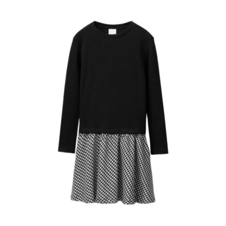 Girl's Combo Plaid Skirt Dress