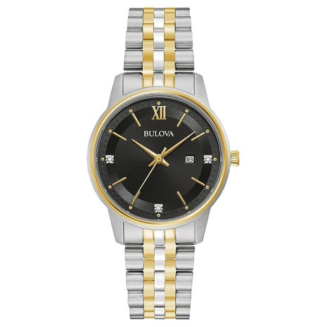 Bulova Ladies' Classic Diamond Two-Tone Gold Stainless Steel Watch