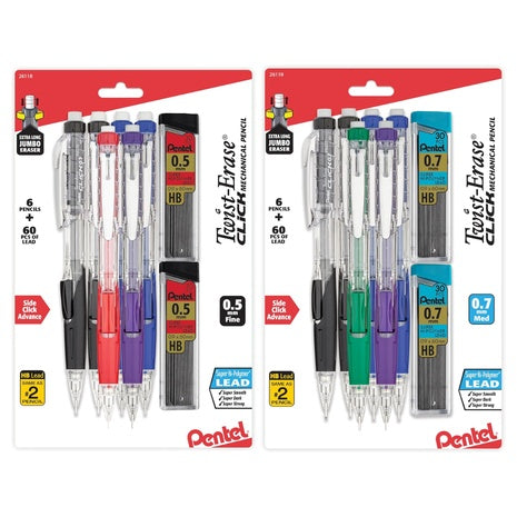 6-Pack Pentel Twist-Erase Click Mechanical Pencils