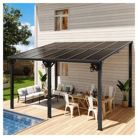 14' X 10' Wall-Mounted Lean To Gazebo