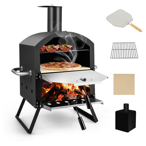 2-Layer Wood Fired Outdoor Pizza Oven