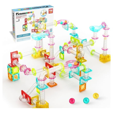 100-Piece PicassoTiles Magnetic Mini Marble Run Building Set