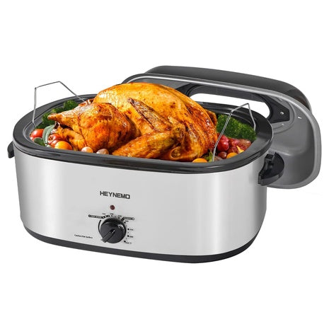 24-Quart Electric Roaster Oven with Lid & Rack