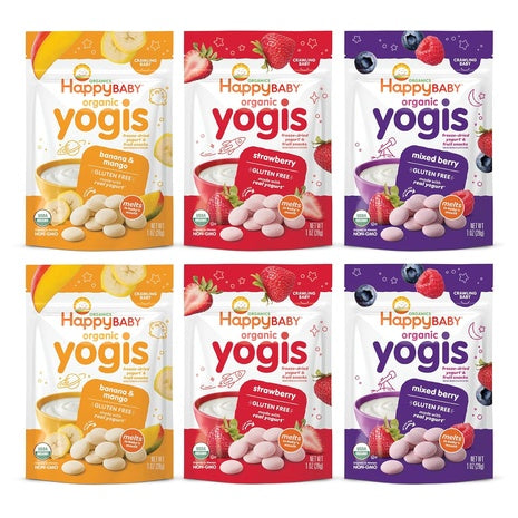 6-Pack Happy Baby Organic Yogurt & Fruit Snacks Variety Pack (OU-D)
