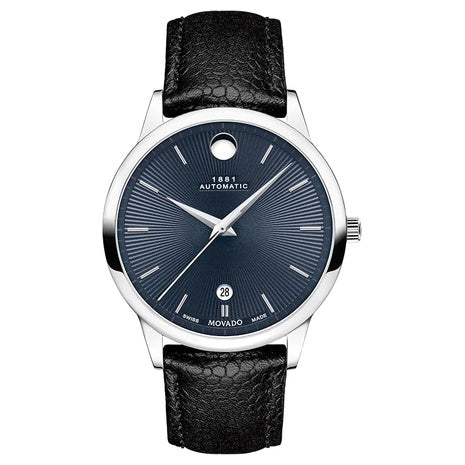 Movado 1881 Men's Swiss Automatic Movement Watch with Blue Dial