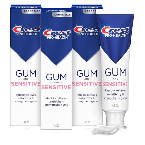 3-Pack 4.8oz Crest Sensitive and Gum Toothpaste
