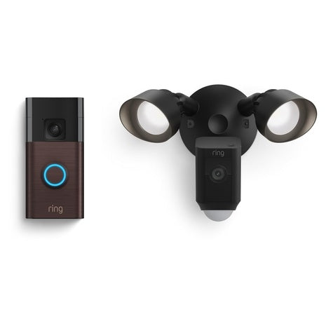 Ring Battery Doorbell with Ring Floodlight Cam Wired Plus (4 Colors)