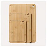 3-Pack Non Toxic Wooden Cutting Boards With Side Handle