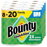 8 Family Rolls Bounty Quick Size Paper Towels