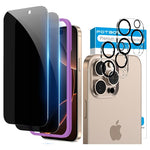 2-Pack iPhone 16 Pro Privacy Screen Protector with Camera Lens Protector